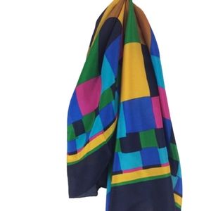 Vintage Echo Colorblock Silk Scarf